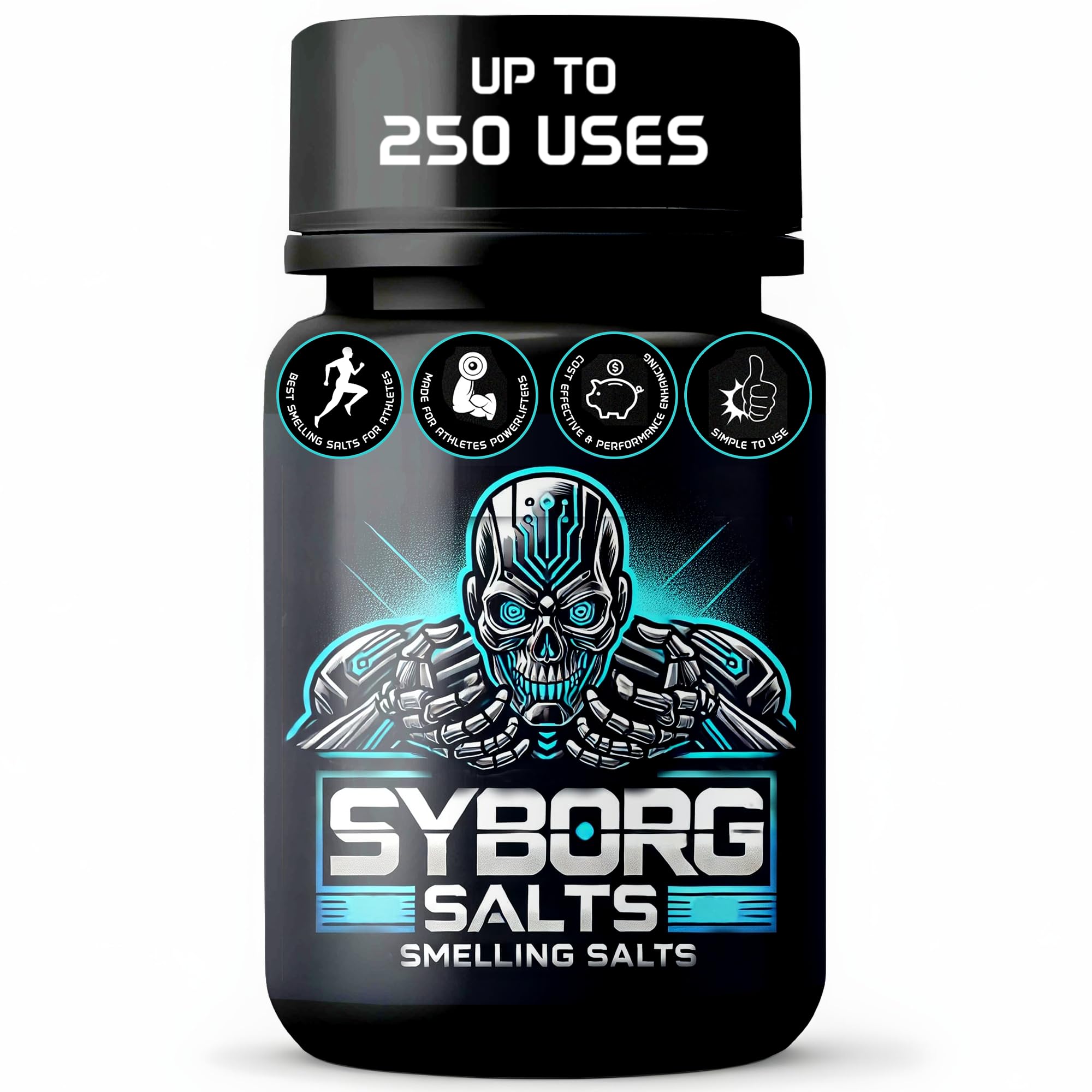 Syborg Salts compact packaging for on-the-go energy and focus.