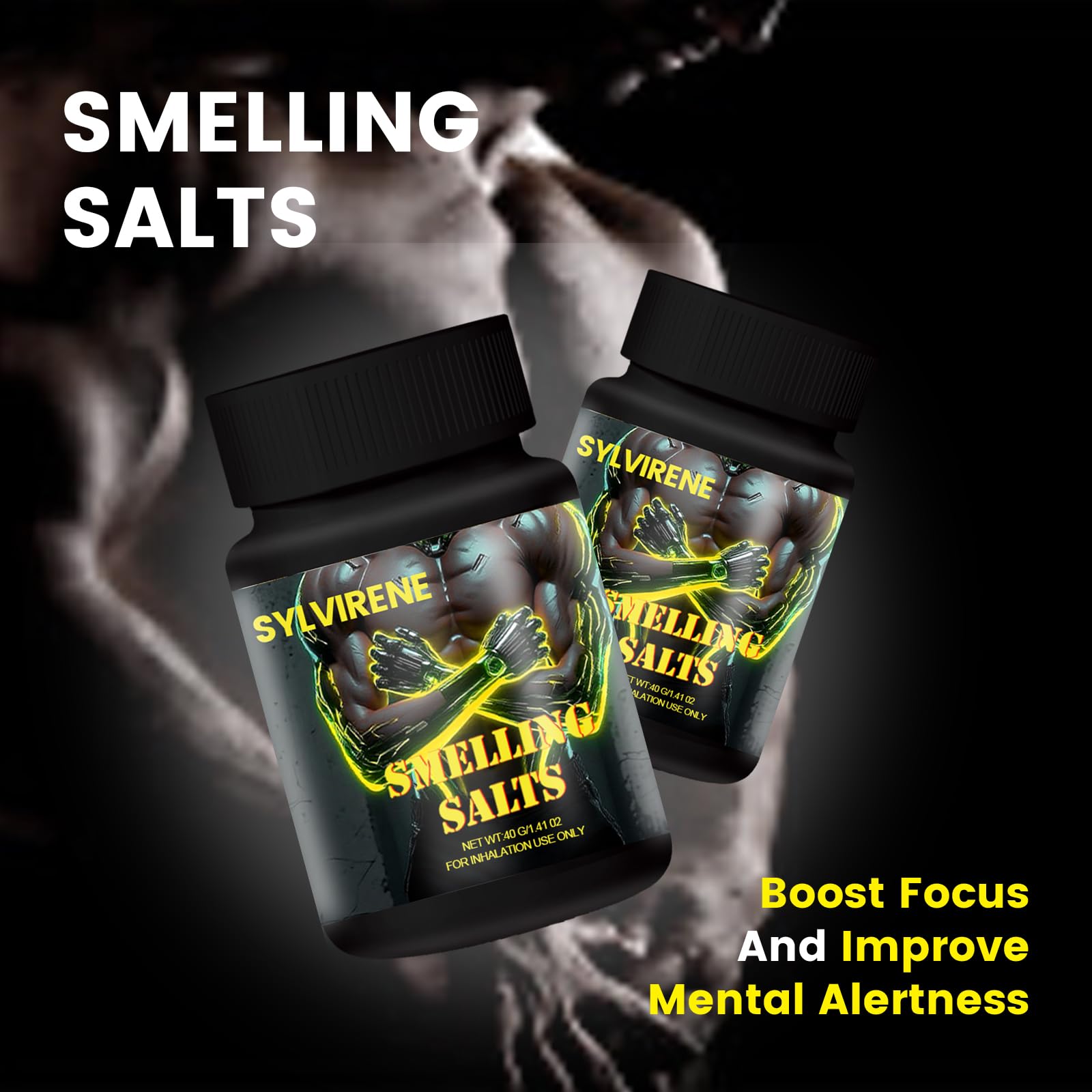 Sylvirene smelling salts bottle-front-label highlights powerful training aid
