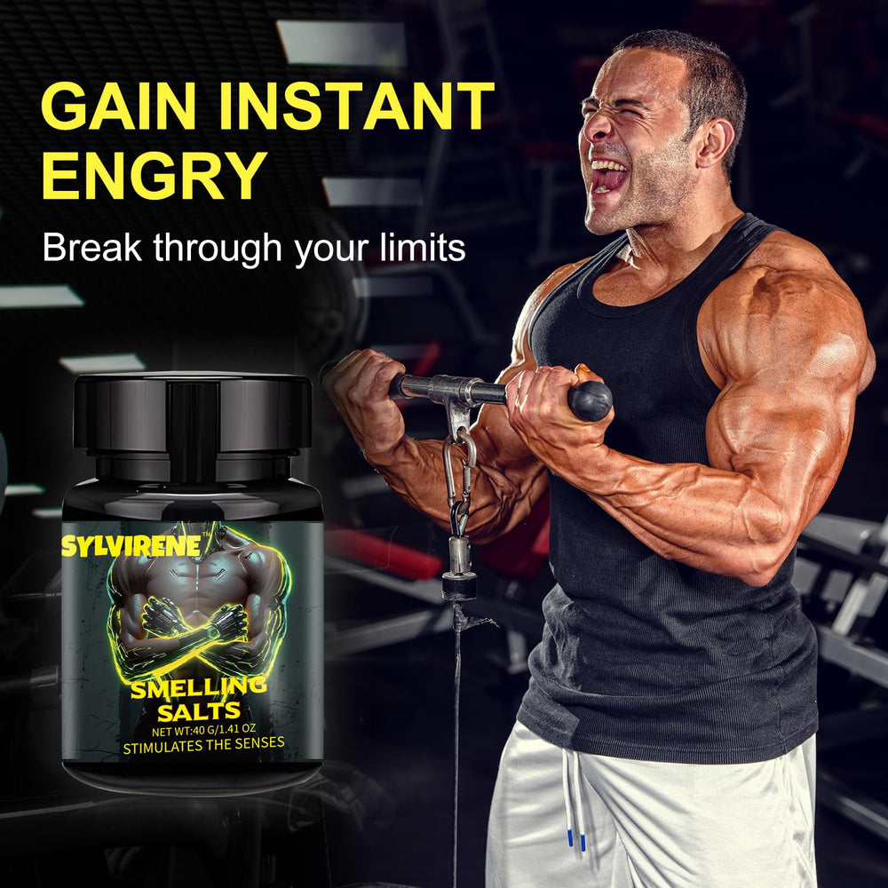 Sylvirene smelling salts in gym bag for on the go focus before lifts