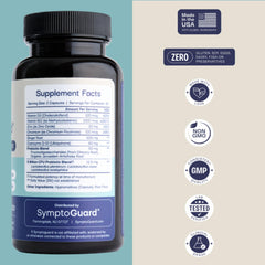 Probiotics and prebiotics for gut health highlighted on label