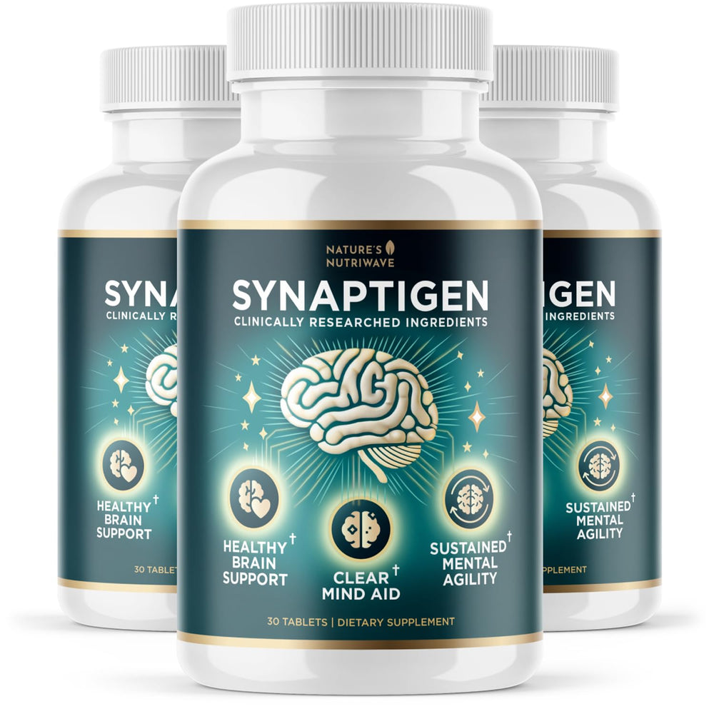 Synaptigen bottle with label on white background