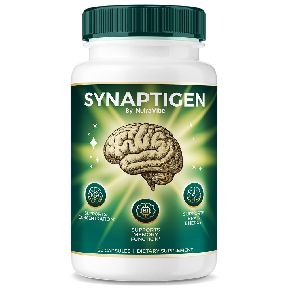 Front view of Synaptigen Capsules bottle