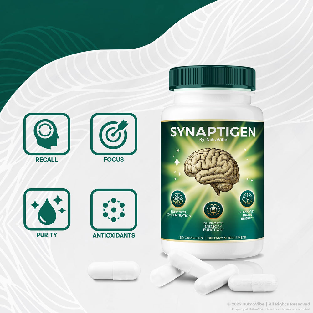 Ingredients panel for Synaptigen supplement