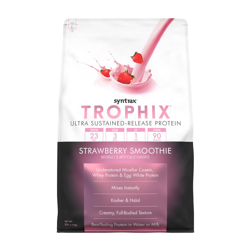 Syntrax Trophix bottle pour demonstrates convenient, sustained protein delivery for workouts