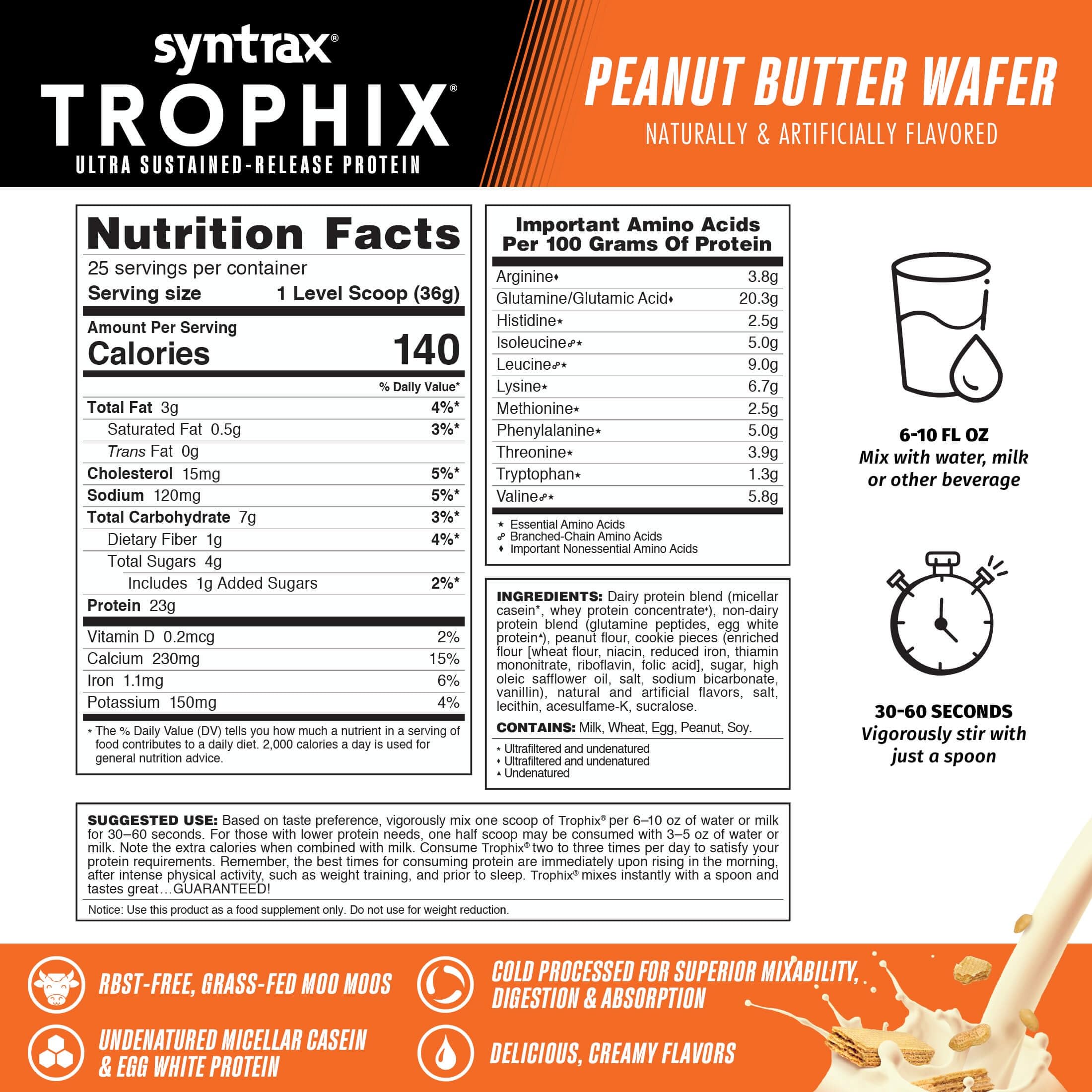 Syntrax Trophix close-up of glutamine peptides, highlighting bioavailable amino support.