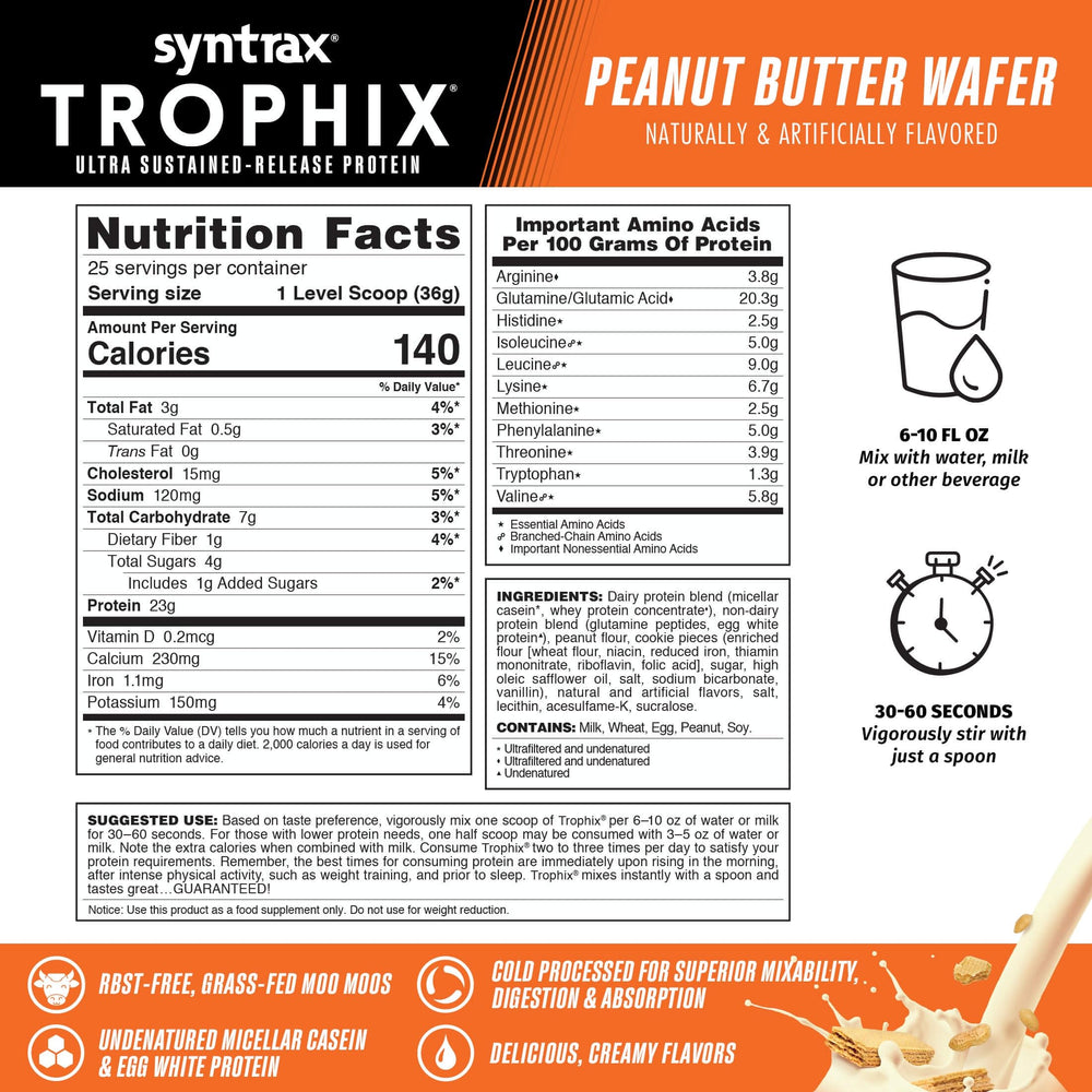 Syntrax Trophix close-up of glutamine peptides, highlighting bioavailable amino support.