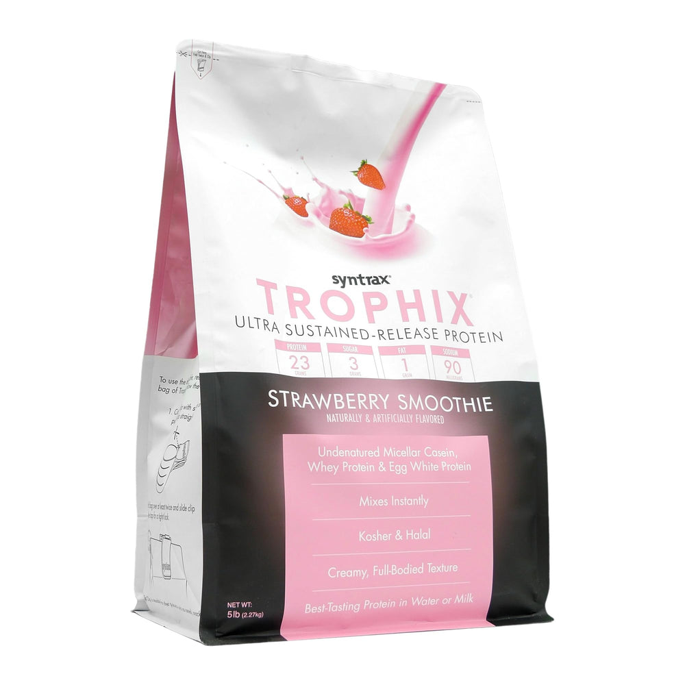 Syntrax Trophix strawberry smoothie serve showcases tasty, multi-source protein for both pre- and post-workout nutrition