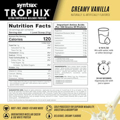 Syntrax Trophix vanilla shake glass shows creamy texture.