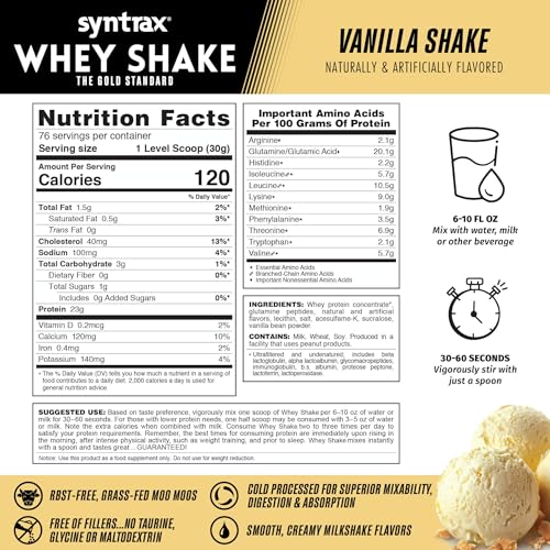 Syntrax Whey Shake mixes instantly in water for busy mornings