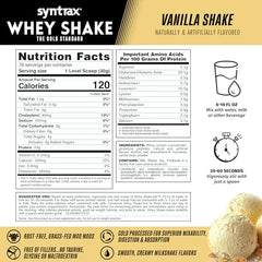 Syntrax Whey Shake powder canister ready for quick shakes