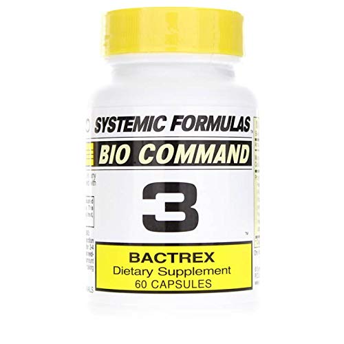 Bottle of SYSTEMIC Formulas 3 BACTREX probiotic supplement for digestive health