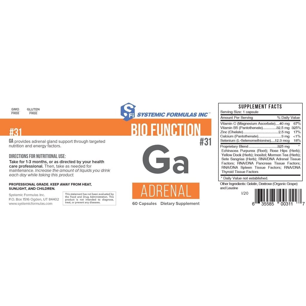 Close-up of Systemic Formulas Ga Adrenal product image