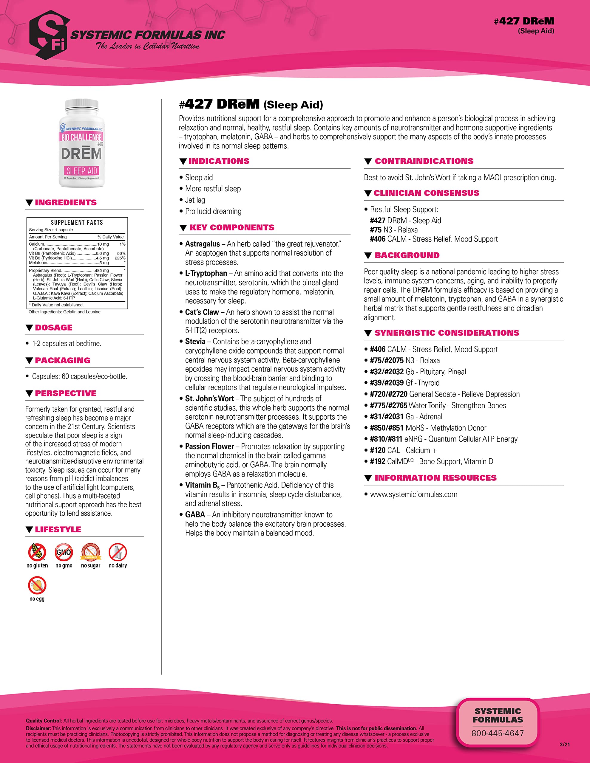 Nutritional ingredients including tryptophan, melatonin, and GABA