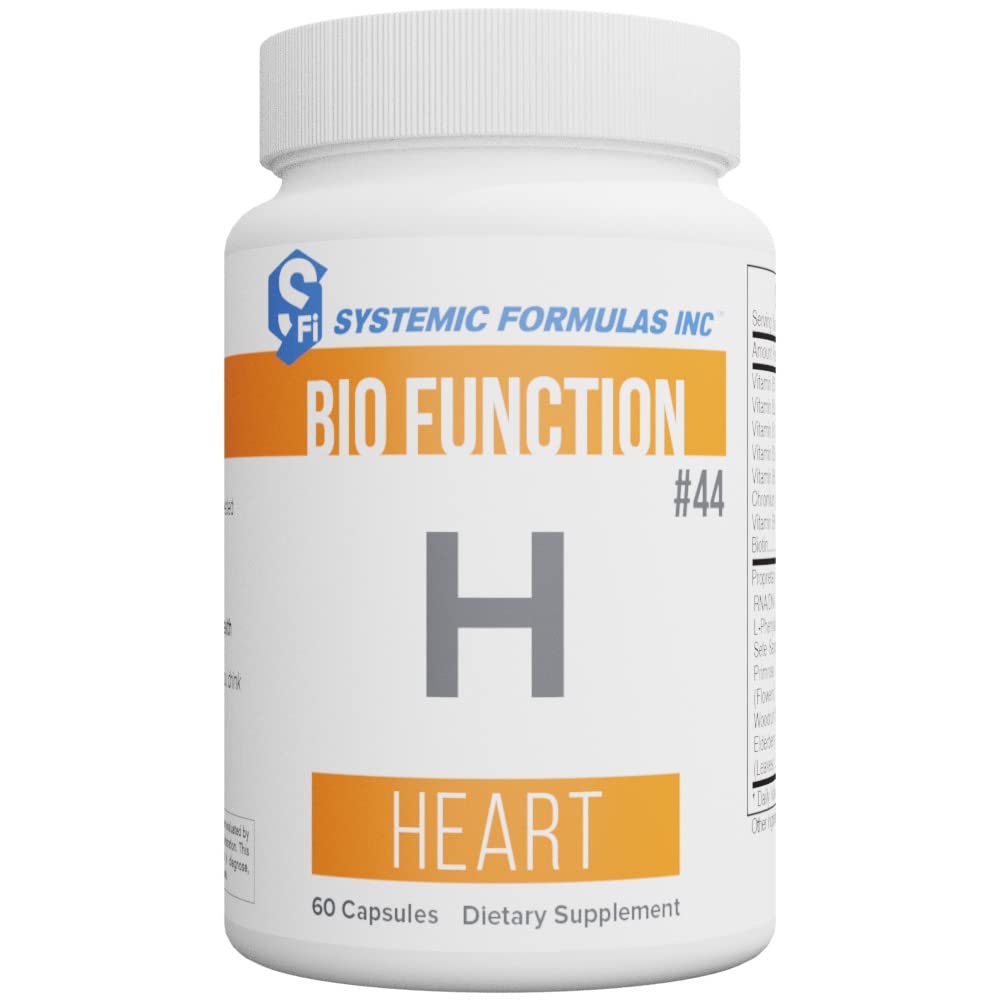 Systemic Formulas 44 H Heart bottle with label displayed