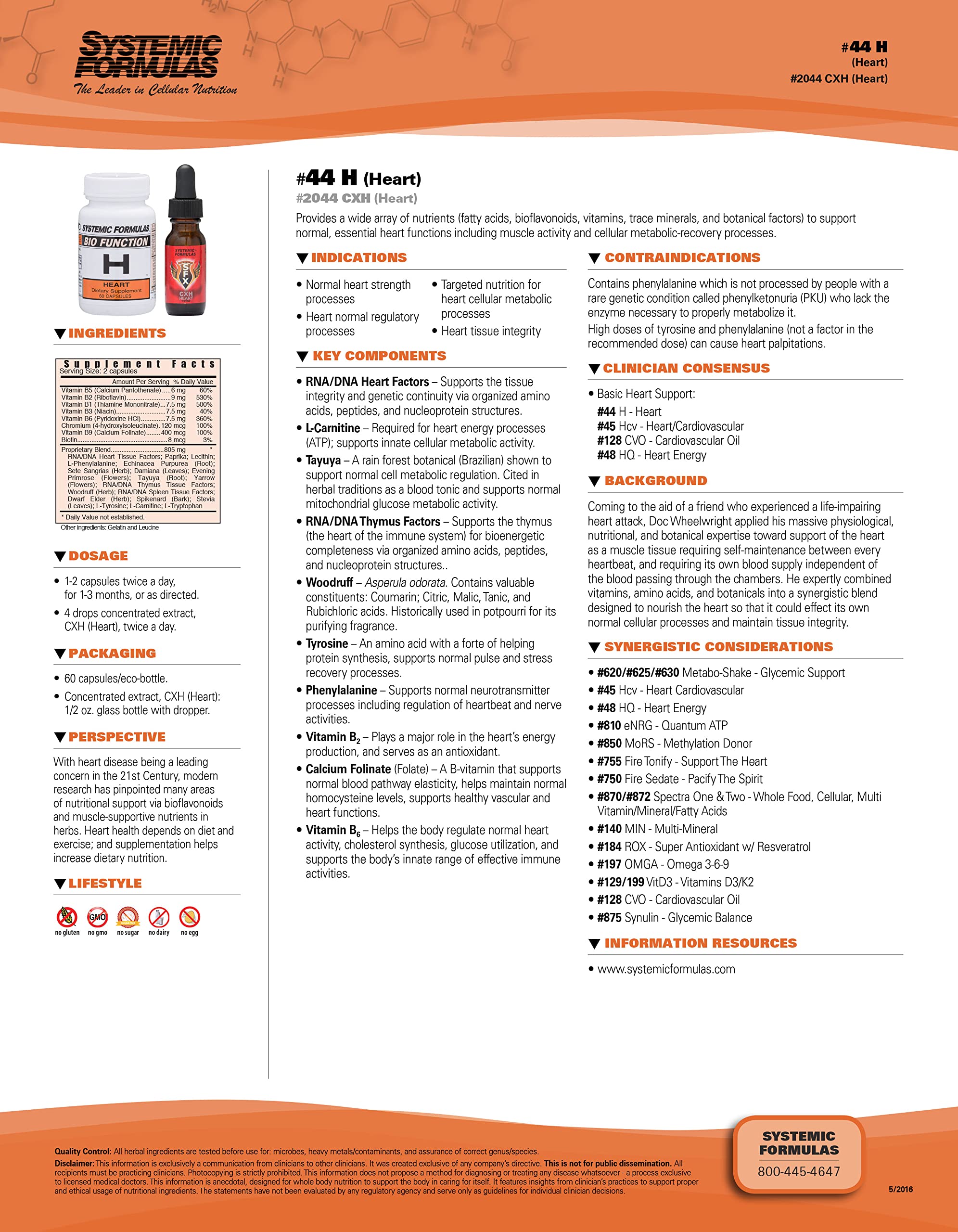 Close-up of herbal ingredients featured in Systemic Formulas 44 H Heart