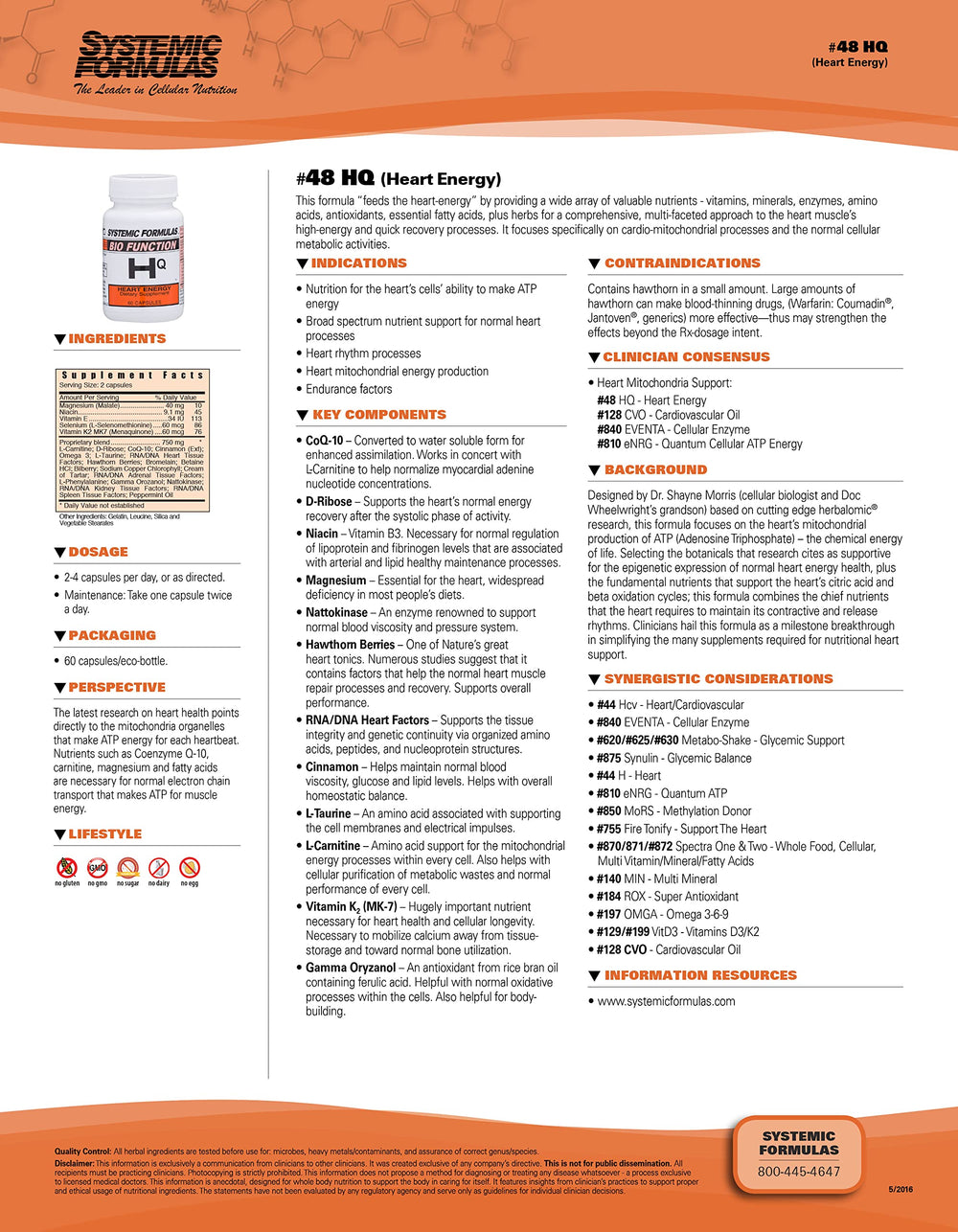 Lifestyle image featuring Systemic Formulas #48 Hq Heart Energy on a table
