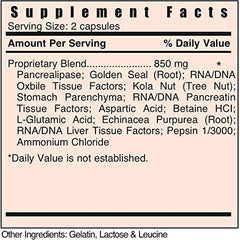 Close-up label of Systemic Formulas D - Digest