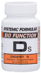 Digest S Systemic Formulas Ds bottle label promoting digestive health