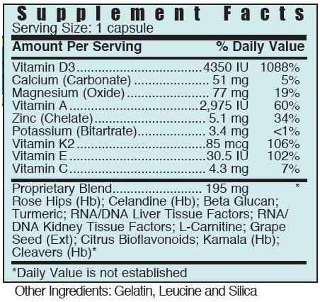 DV3 Vitamin D3 K2 Immune Support ingredients and packaging