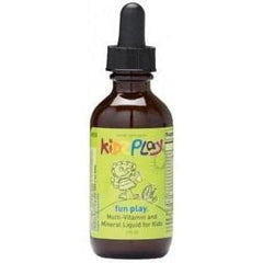 Close-up of Fun Play Kidz Play liquid bottle