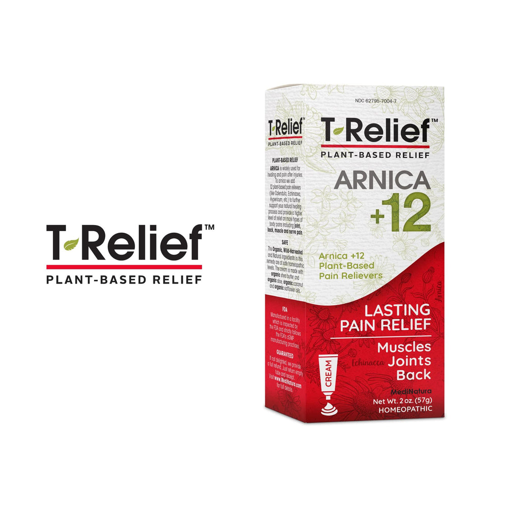2 oz tube packaging of T-Relief Arnica +12 Cream