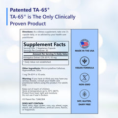 TA-65 MD bottle label showing 30-count