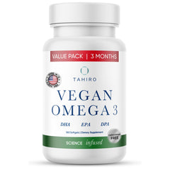 TAHIRO Vegan Omega-3 Softgels bottle front 1000mg