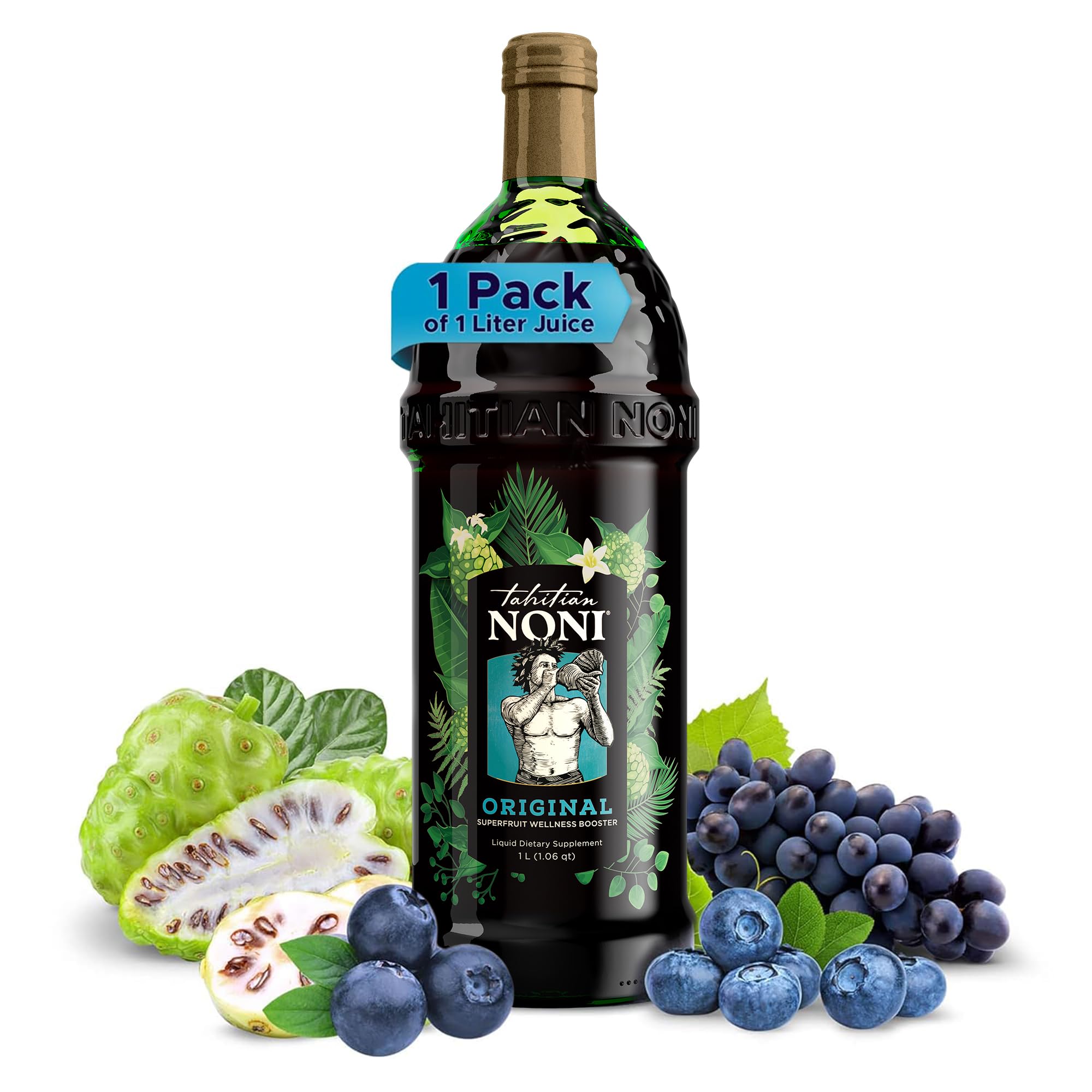 Front view of Tahitian Noni Juice 1L bottle
