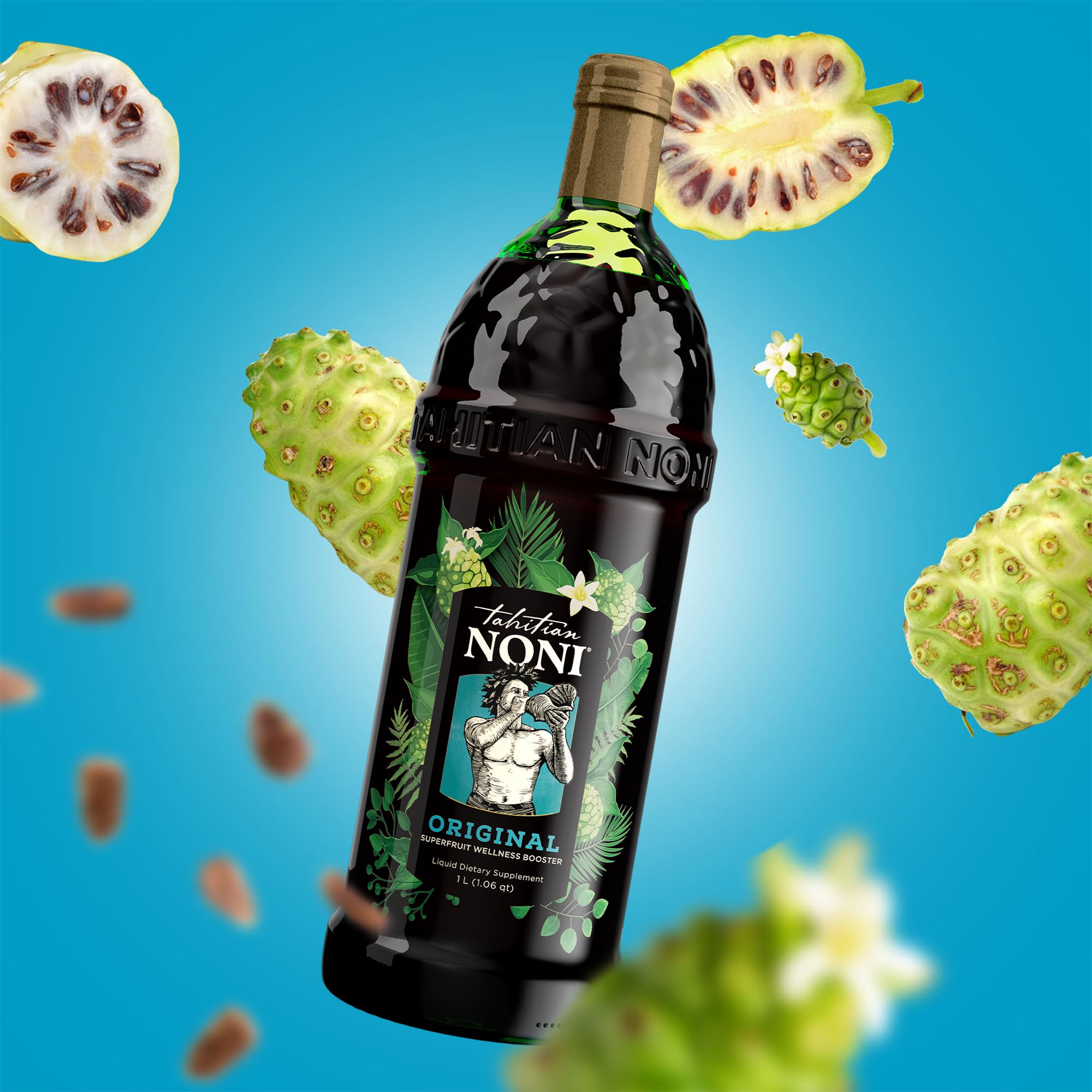 Pouring Tahitian Noni Juice into a glass