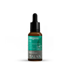 Talya Oregano Oil bottle on display with Mediterranean oregano