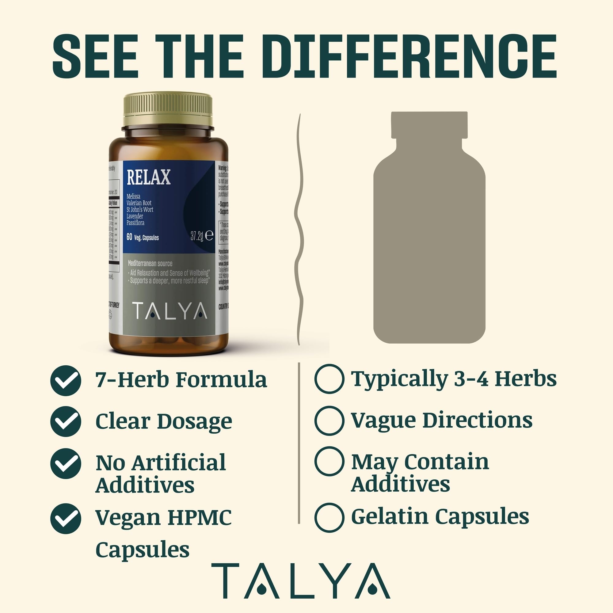 Mediterranean botanicals representing the Talya Relax blend
