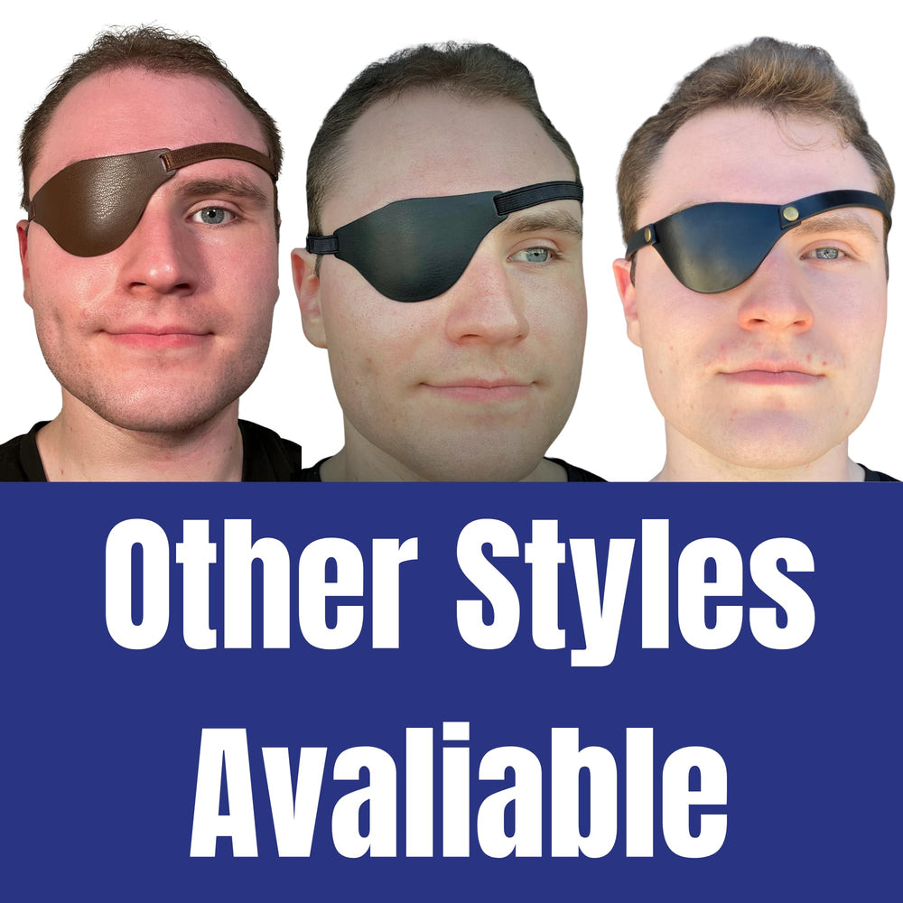 Tan brown leather eye patch for adults