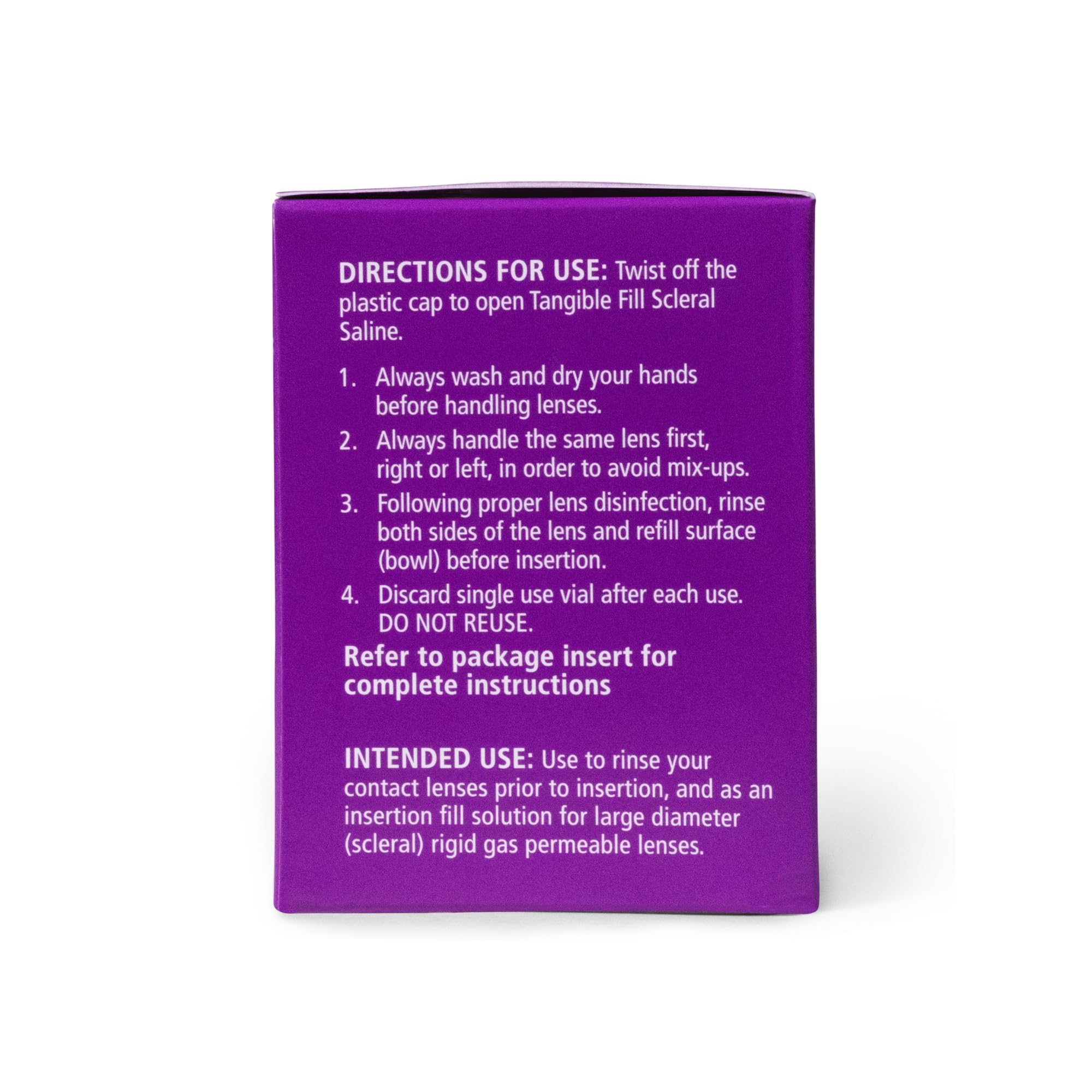Sterile packaging of Tangible Fill preservative-free saline solution