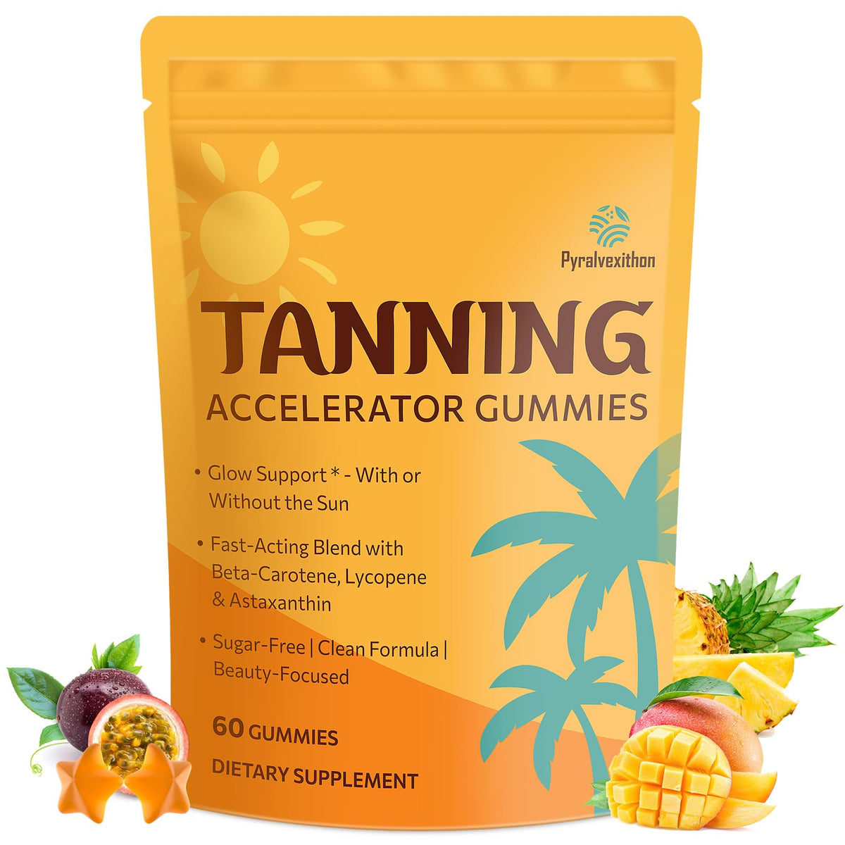 Front view of Tanning Gummies with Astaxanthin 60 count