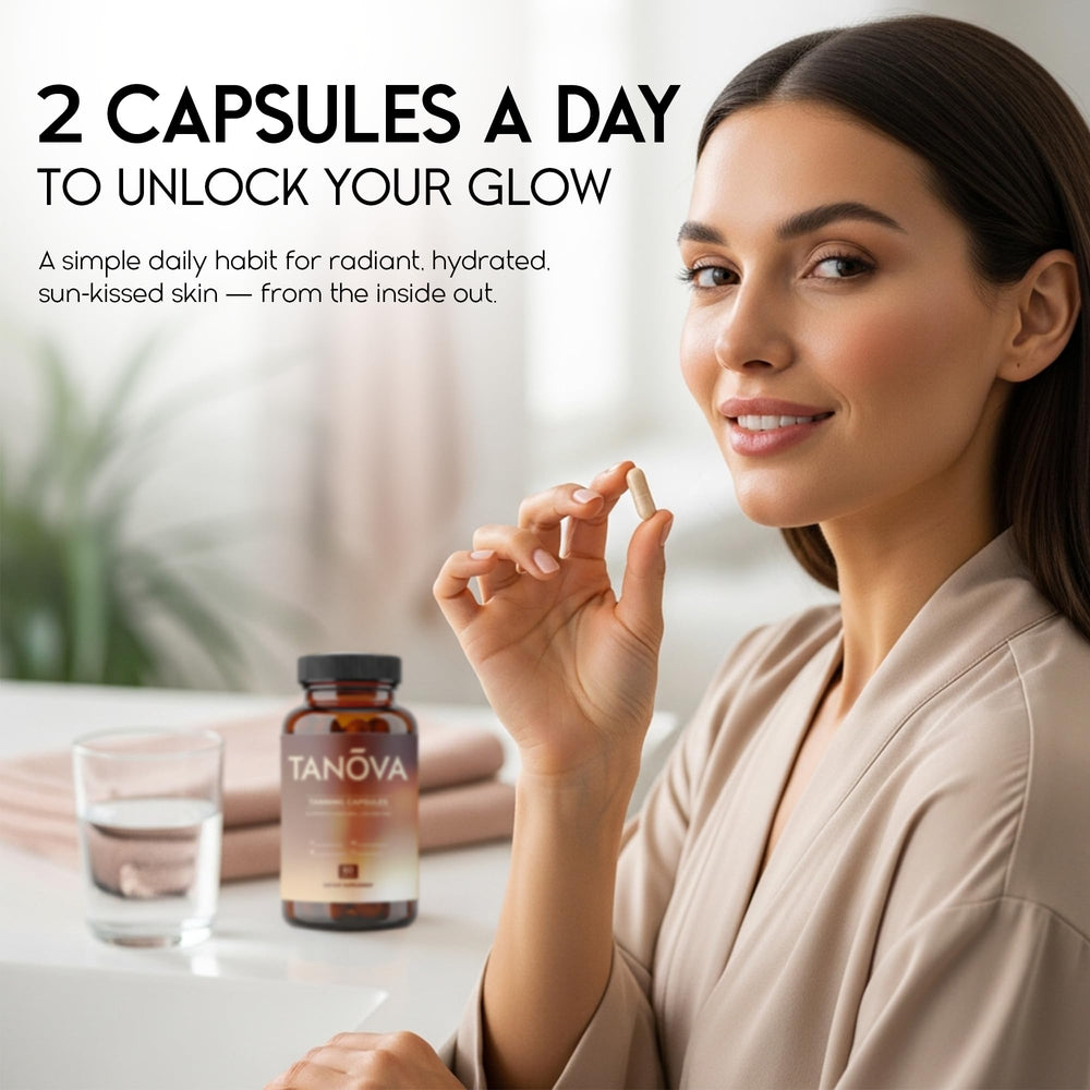 Packaging emphasizing vegan, gluten-free, skin wellness.