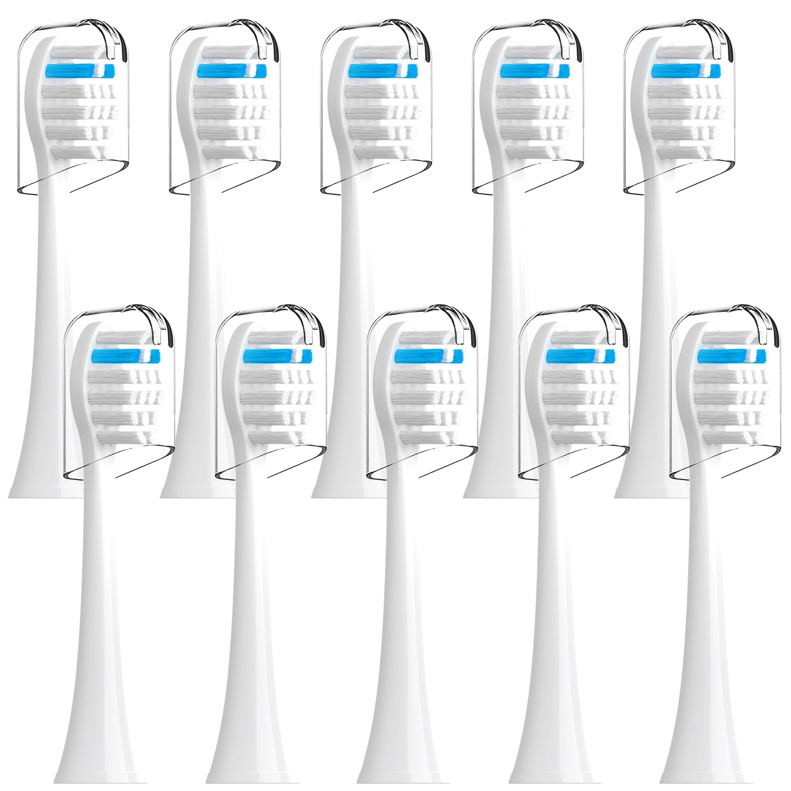 TAO Clean compatible replacement toothbrush heads in white - 10 pack - image 1