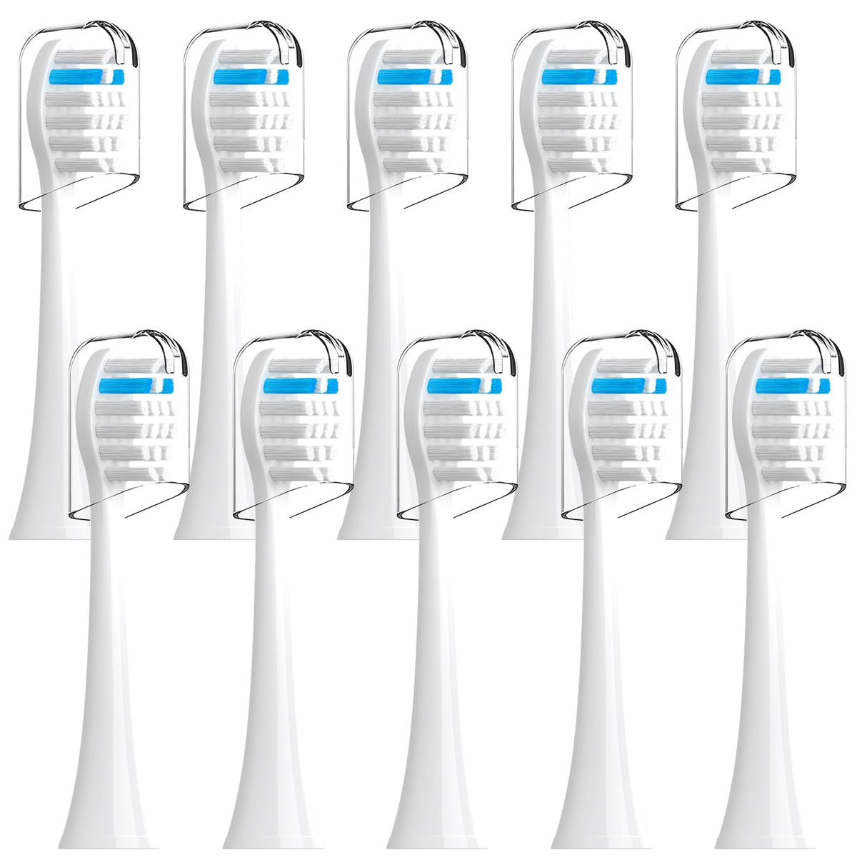 TAO Clean compatible replacement toothbrush heads in white - 10 pack - image 1