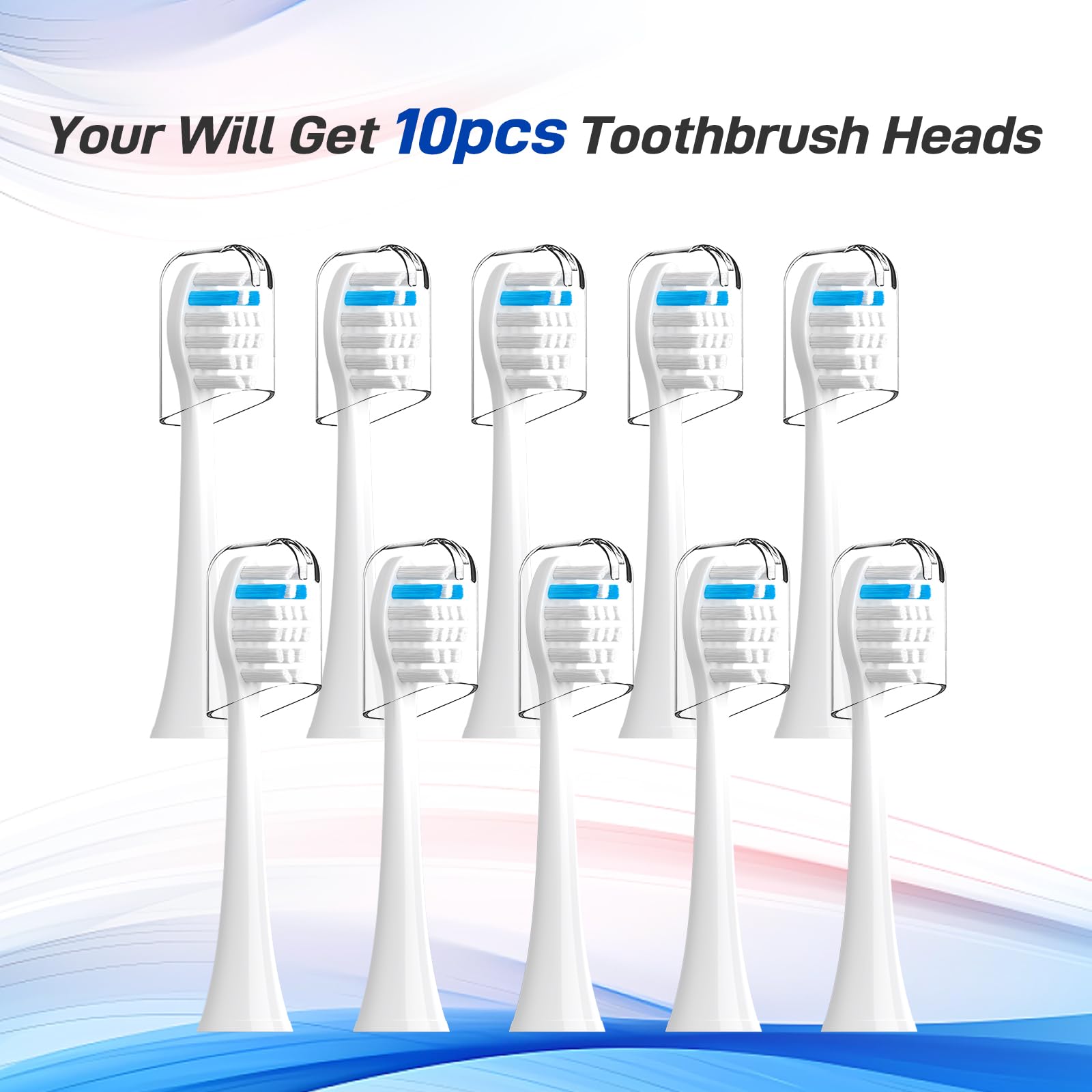 TAO Clean compatible replacement toothbrush heads in white - 10 pack - image 7