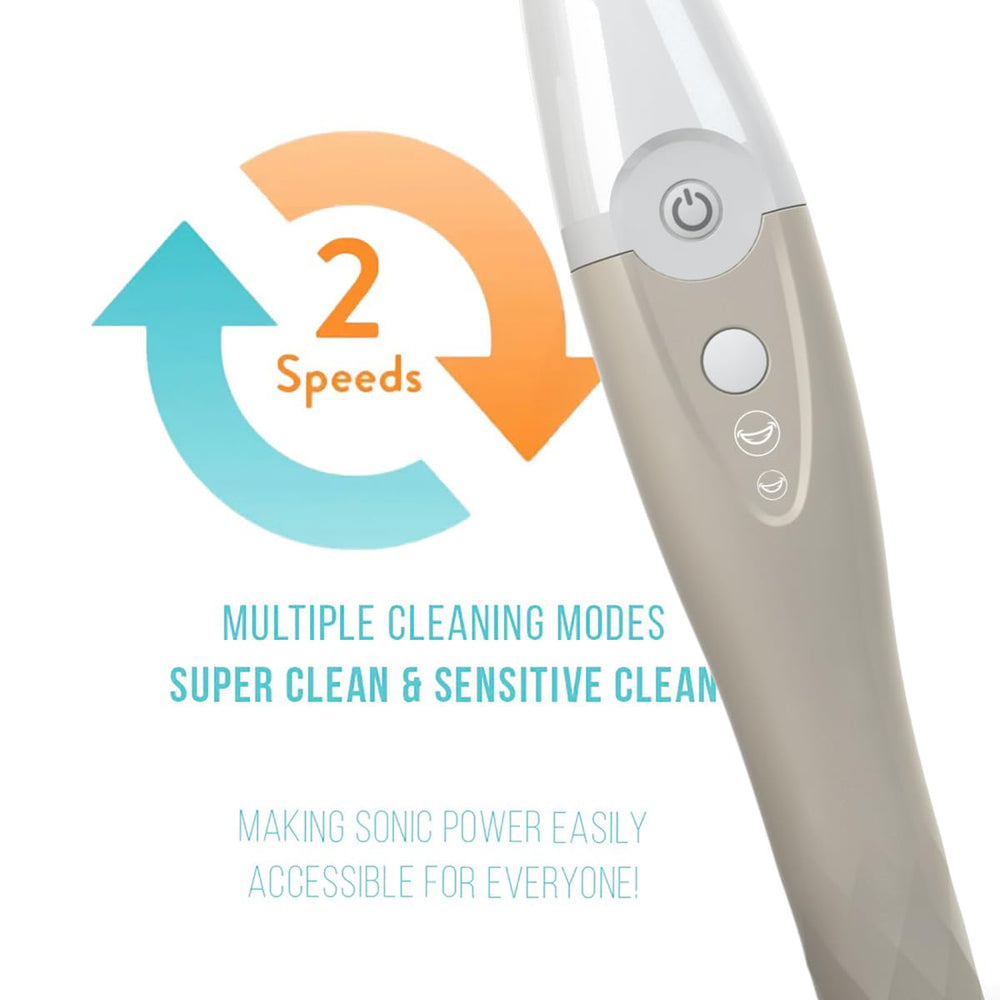 Ergonomic sandstone handle of TAO Clean toothbrush