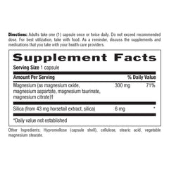 Nutritional facts panel on Target-Mins Magnesium with Silica label