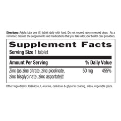 Close-up of zinc 50 mg tablet