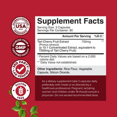 Close-up of tart cherry extract capsules