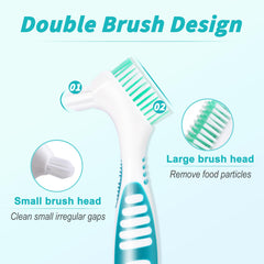 Denture brush large head for surface debris