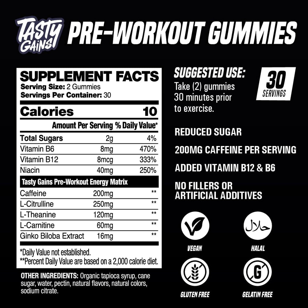 TASTY GAINS preworkout gummies made-in-usa-facility highlights quality manufacturing standards.