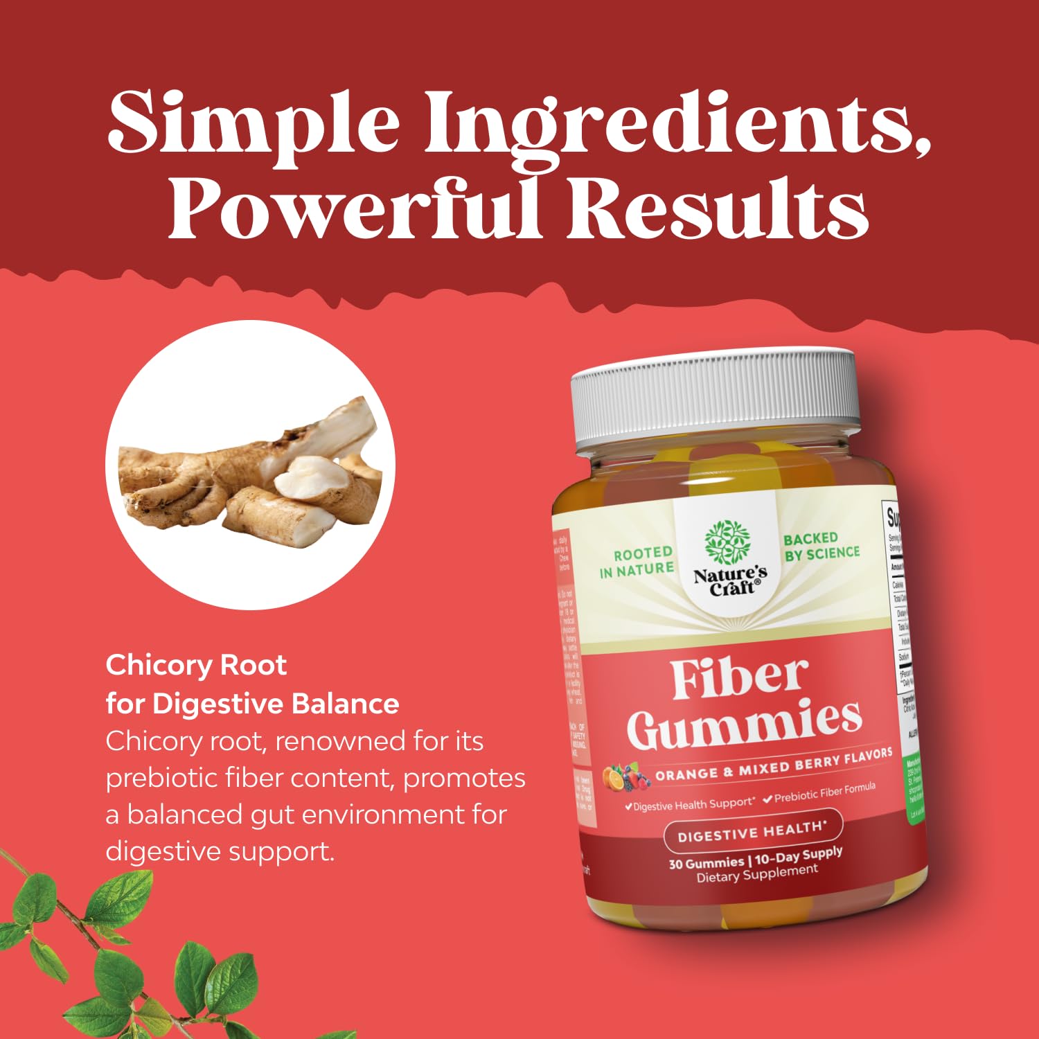 Assorted vibrant prebiotic fiber gummies for digestion support