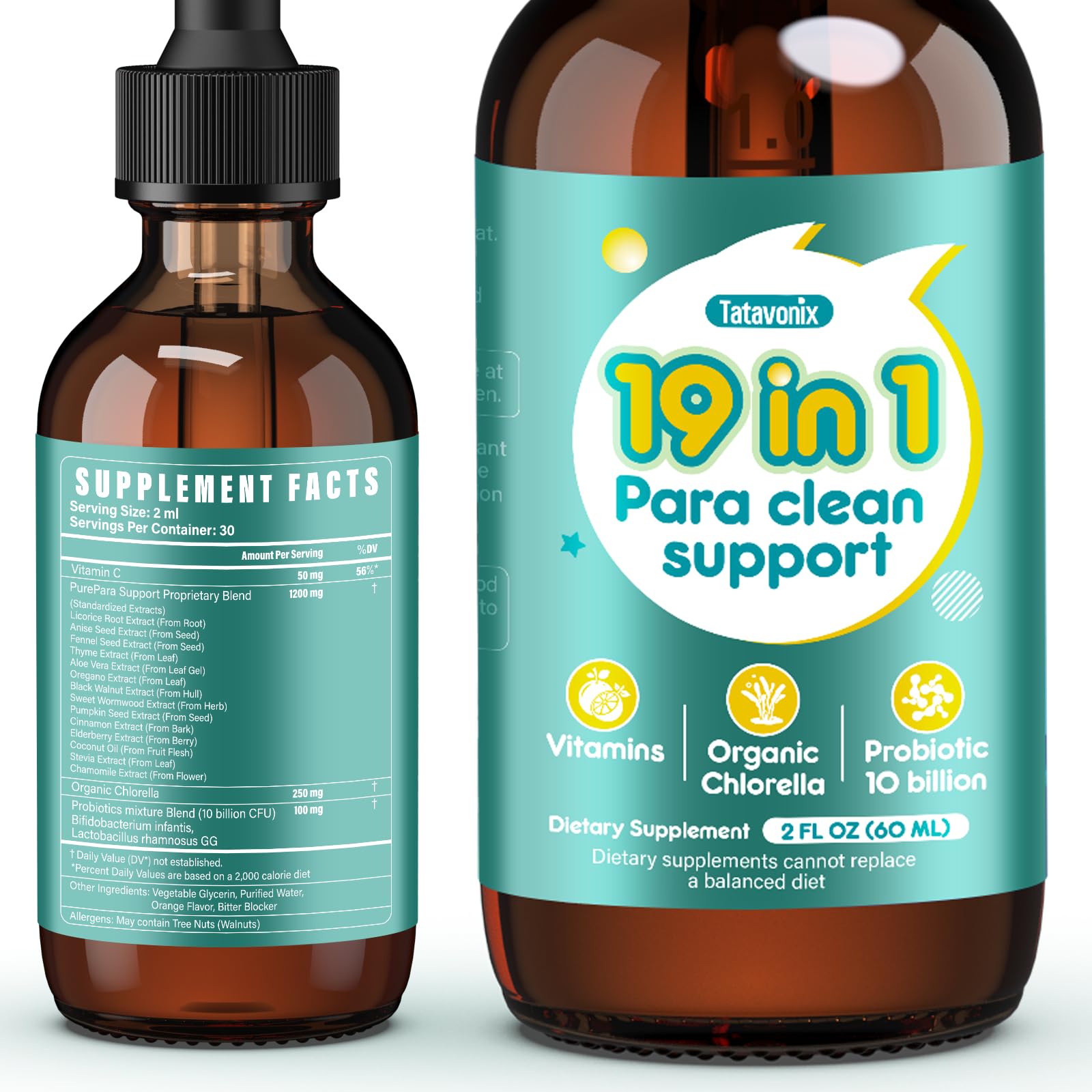 Tatavonix 19-in-1 gut cleanse drops bottle