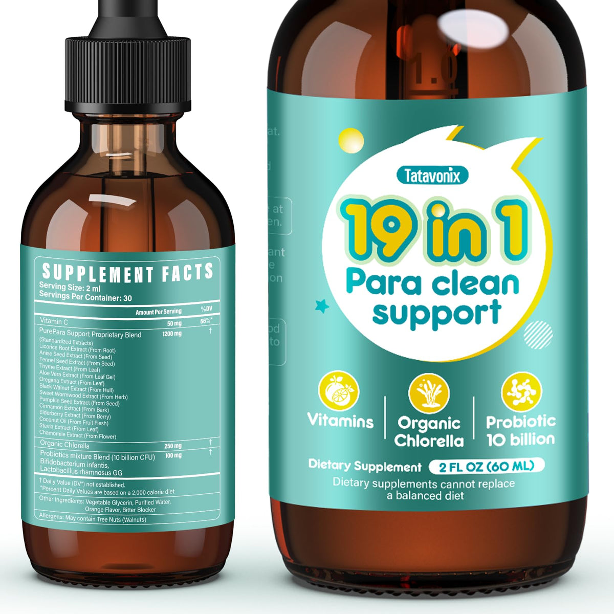 Tatavonix 19-in-1 gut cleanse drops bottle