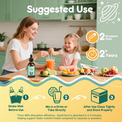 Orange-flavored, alcohol-free gut cleanse drops