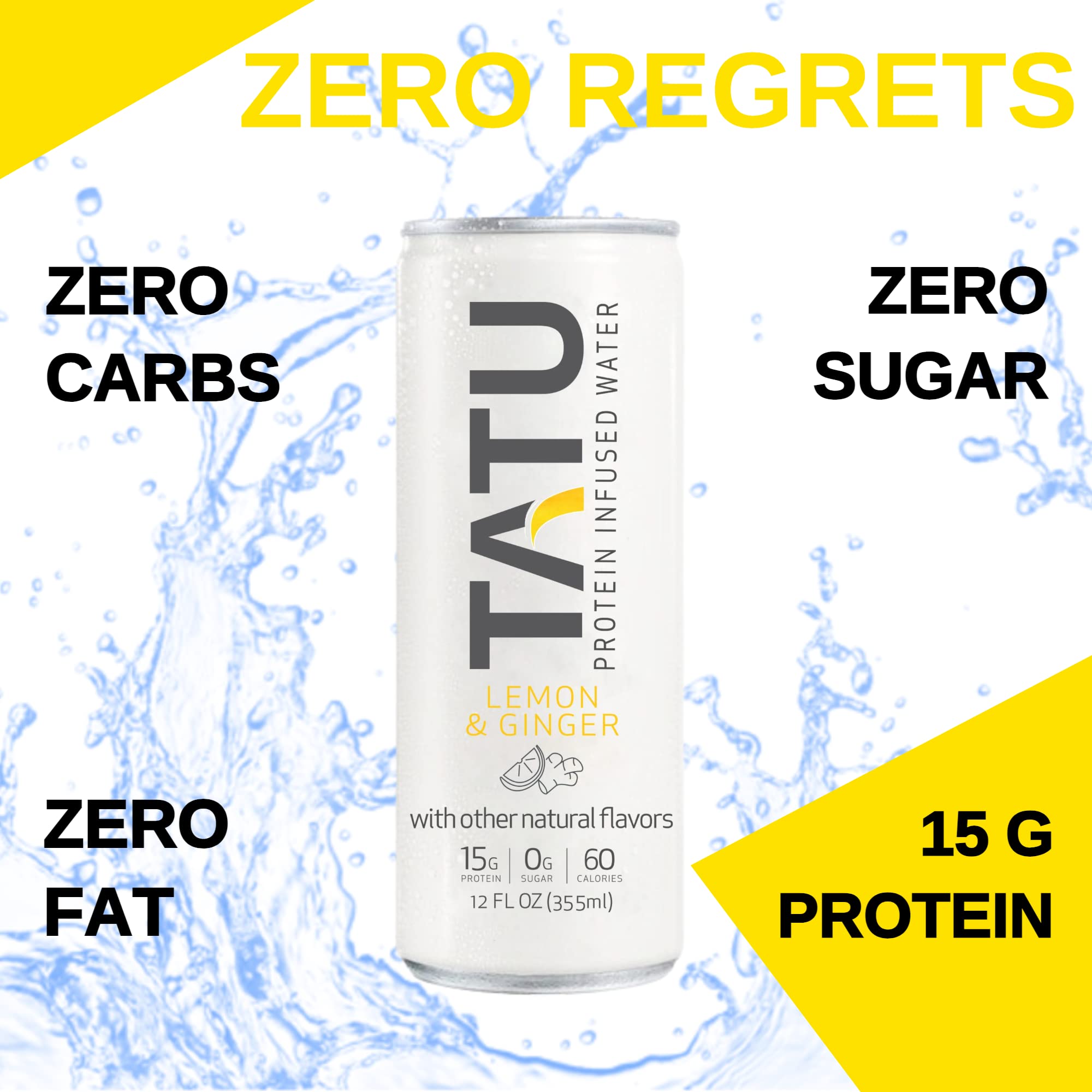 Gluten-free and lactose-free icons for TATU protein water