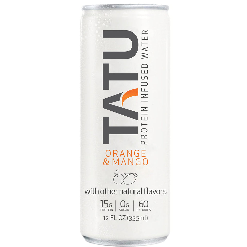 TATU Ready-To-Drink Protein Water Orange Mango 4 Pack – front view
